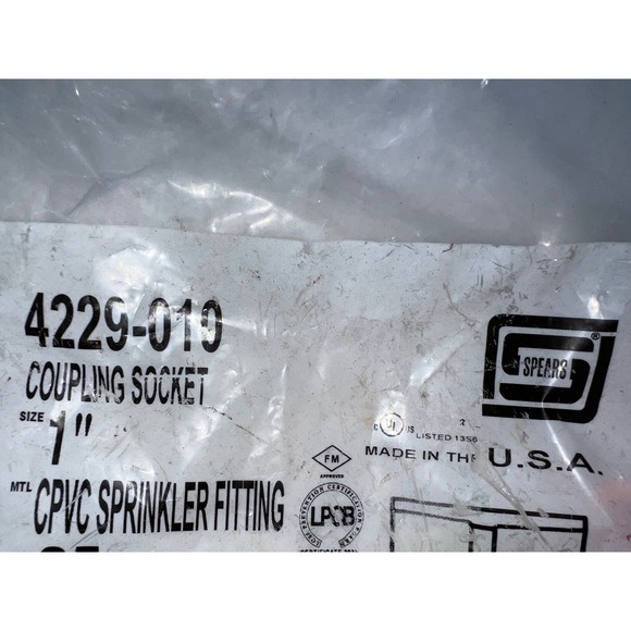 Spears 4229-010 CPVC Sprinkler Fitting 1 Inch Coupling Socket Orange Lot of 7 - Picture 3 of 3